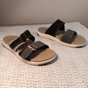 Earth Origins women's 'Vesper' adjustable suede slide comfort sandals sz 9 M